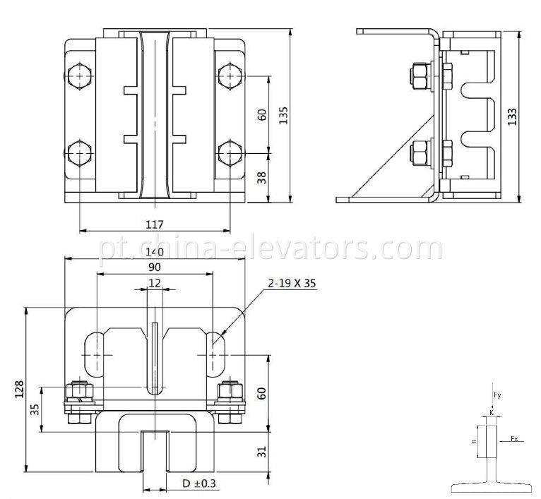CWT Guide Shoe for ThyssenKrupp Passenger Lifts 